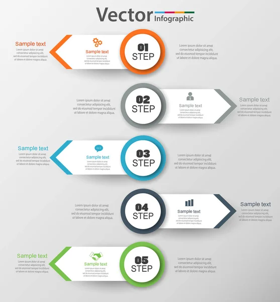 Infographic Design Template Can Used Workflow Layout Diagram Number Options — Stock Vector