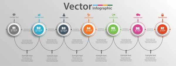 Vektorový Infographic Kruh Šablona Diagram Graf Prezentaci Graf Obchodní Koncept — Stockový vektor