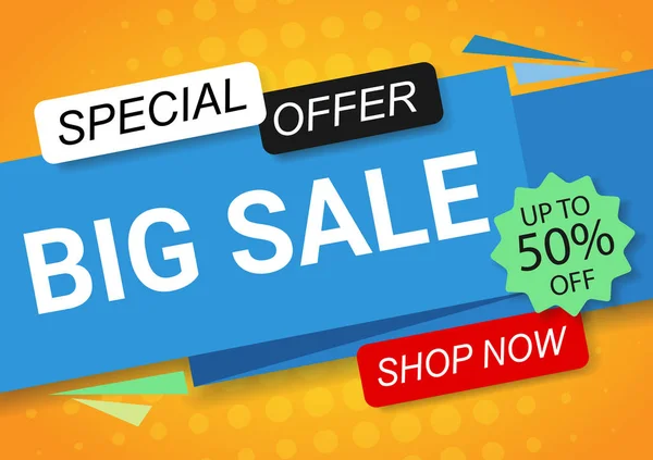 Big Sale Banner Template Design Special Offer Vector Illustration — Stock Vector