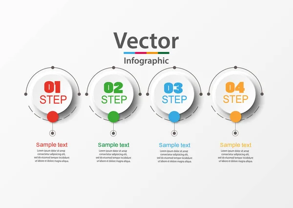 Modèle Infographie Vectorielle Avec Options Flux Travail Diagramme Processus Vecteur — Image vectorielle