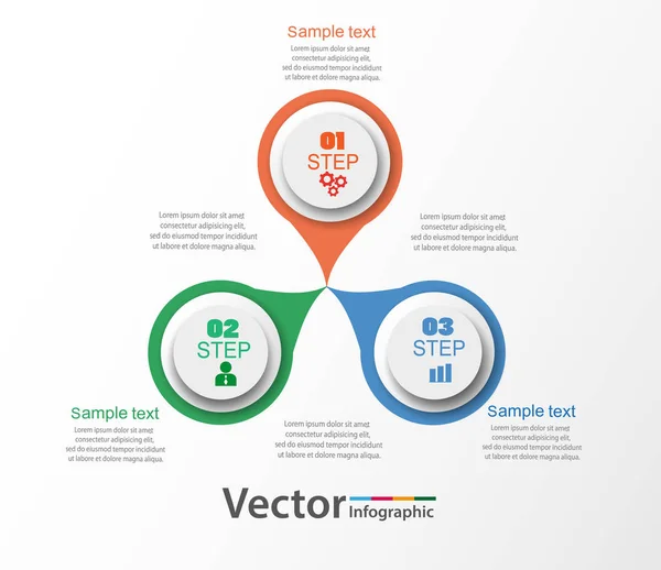 Modèle Infographie Vectorielle Abstraite Pour Les Entreprises Stratégie Par Étapes — Image vectorielle