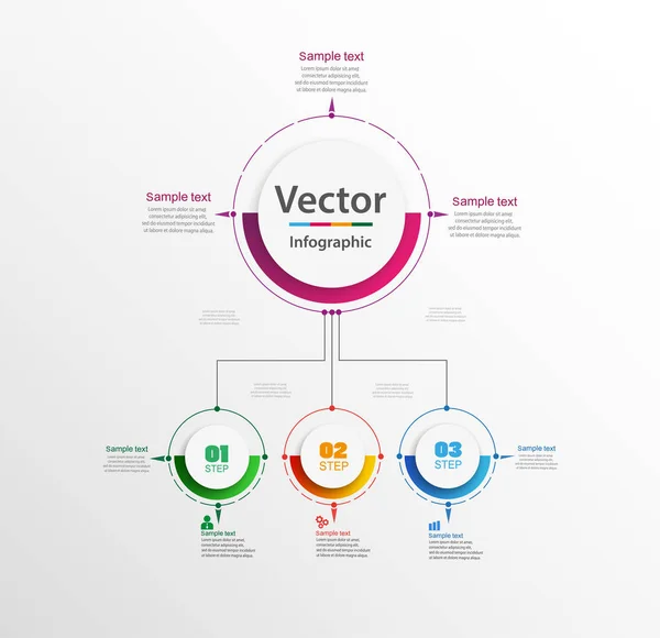 Vektorová Abstraktní Infografická Šablona Pro Podnikání Strategie Etapách Kroky Vývoje — Stockový vektor