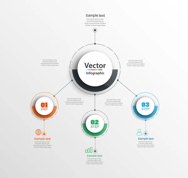 Vektorová Abstraktní Infografická Šablona Pro Podnikání Strategie Etapách Kroky Vývoje — Stockový vektor