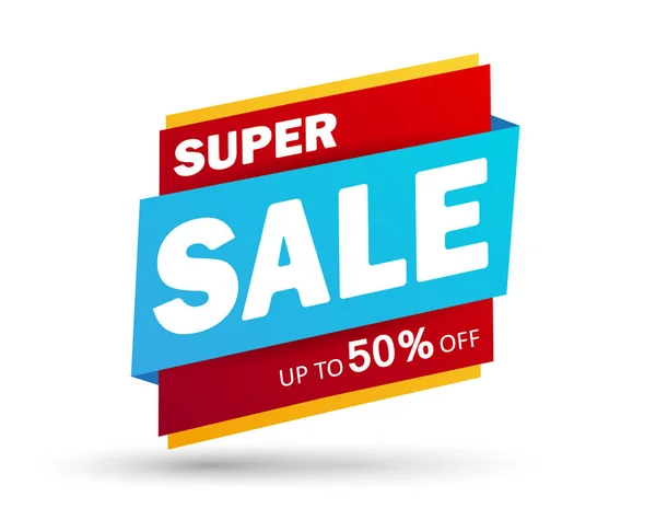 Super Sale Discount Banner Design Макет Интернет Магазинов Продуктов Промо — стоковый вектор