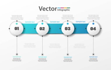 4 seçenek, adım veya süreç içeren bilgi grafikleri tasarım vektörü konsepti