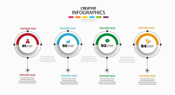 Infografika Tervezési Vektor Koncepció Opcióval Lépéssel Vagy Folyamattal — Stock Vector