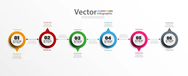 Modelo Opções Número Infográficos Abstratos Com Passos —  Vetores de Stock