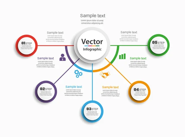 Vector Infographics Template Steps Options Workflow Process Chart — Stock Vector