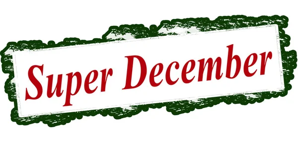 Super December stamp — Stock Vector