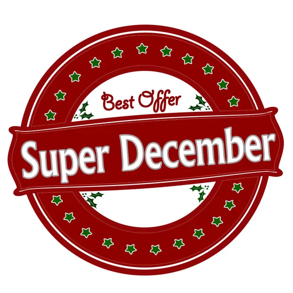 Mejor oferta super diciembre — Vector de stock