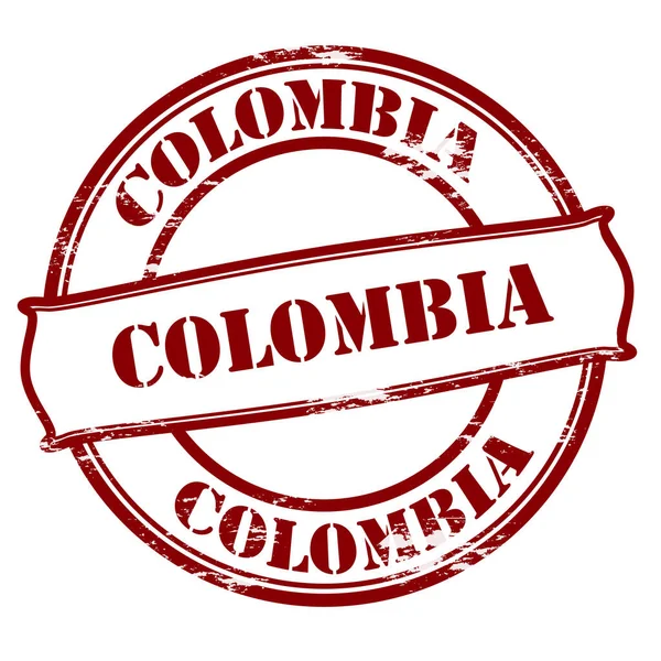 Colombia sello rojo — Vector de stock