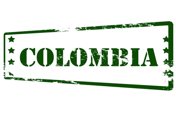 Colombia green stamp — Stock Vector