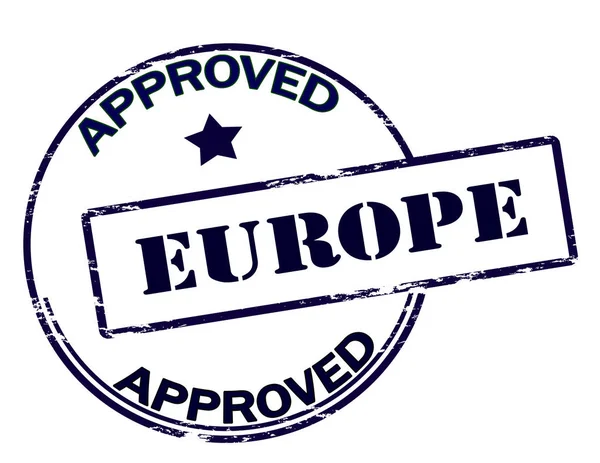 Carimbo europeu aprovado — Vetor de Stock