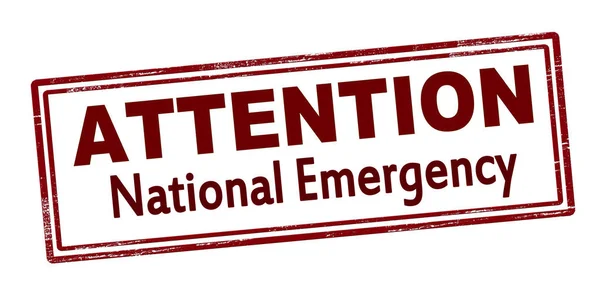 Atención emergencia nacional — Vector de stock