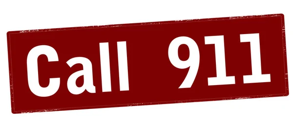 Звоните 911 stamp — стоковый вектор