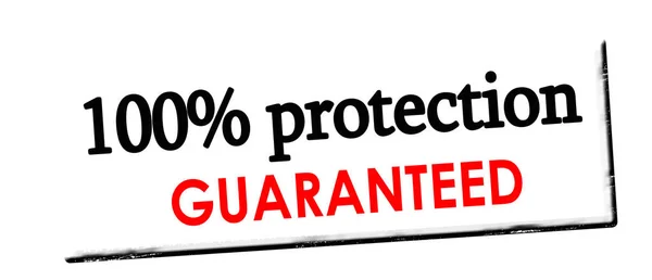 One hundred percent protection guaranteed — Stock Vector