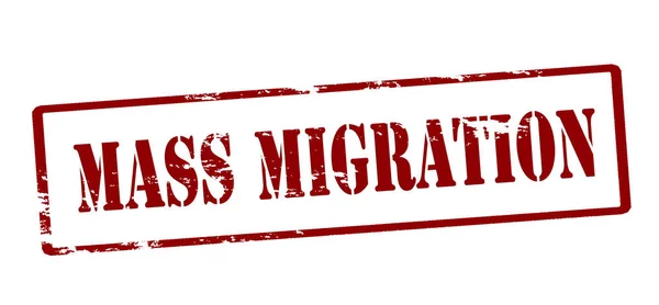 Mass migration stamp — Stock Vector