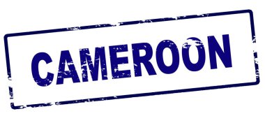 İçinde Kamerun kelimesi olan lastik damga, vektör illüstrasyonu