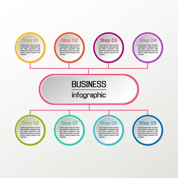Infographie en cercle vectoriel. Diagrammes d'affaires, présentations et graphiques. Contexte . — Image vectorielle