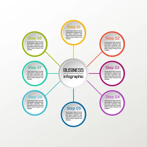 Wektora infographic koło. Diagramy biznesowe, prezentacje i wykresy. Tło. — Wektor stockowy