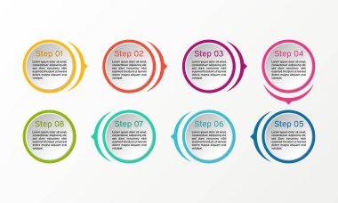 Vektör daire Infographic. İş diyagramları, sunumlar ve grafikler. Arka plan.