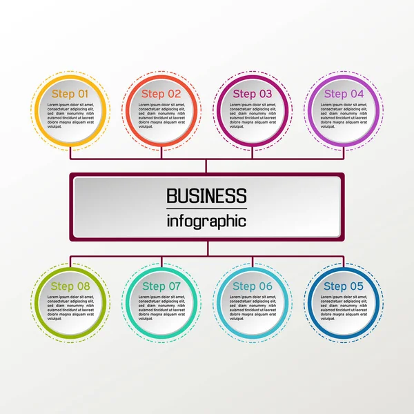 Infographie en cercle vectoriel. Diagrammes d'affaires, présentations et graphiques. Contexte . — Image vectorielle