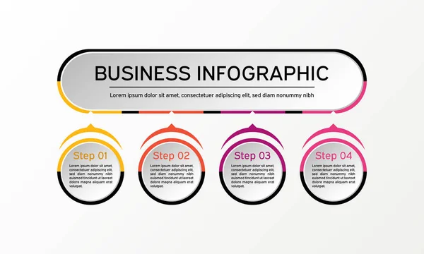 Infographie en cercle vectoriel. Diagrammes d'affaires, présentations et graphiques. Contexte . — Image vectorielle