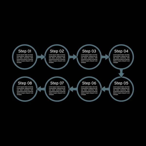 Vektorkreis-Infografik. Dunkelheit. Geschäftsdiagramme, Präsentationen und Diagramme. Hintergrund. — Stockvektor