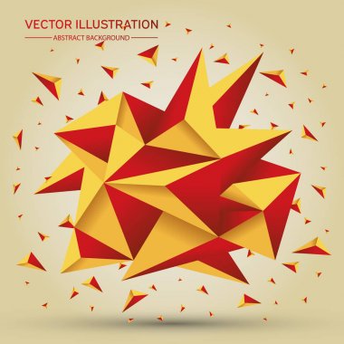 3D düşük çokgen geometrisi arka plan. Soyut poligonal geometrik şekil. Lowpoly en az tarzı sanat. Üçgenler. Vektör çizim.