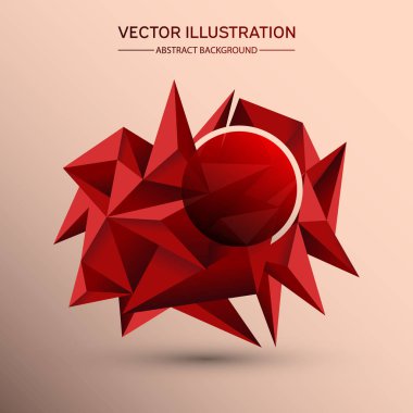 3D düşük çokgen geometrisi arka plan. Soyut poligonal geometrik şekil. Lowpoly en az tarzı sanat. Üçgenler. Vektör çizim.