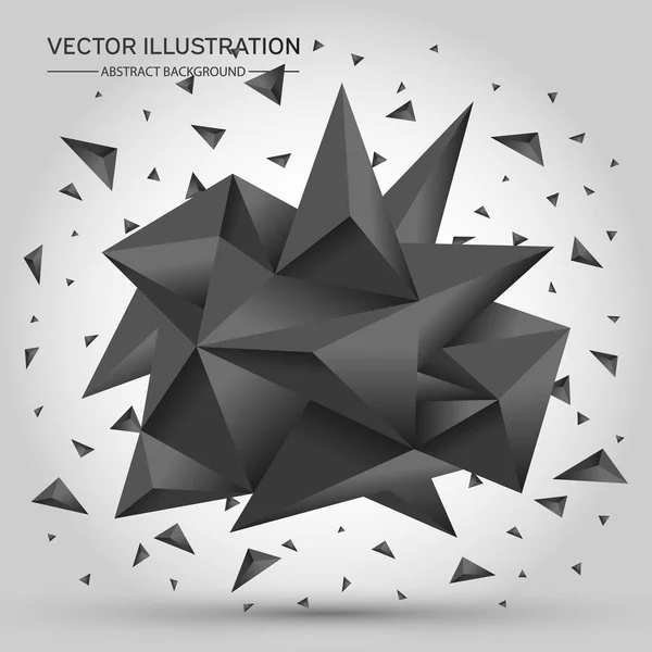 3D Low polygon geometry background. Abstract polygonal geometric shape. Lowpoly minimal style art. Triangles. Vector illustration. — Stock Vector