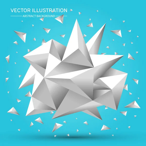 3D Low polygon geometry background. Abstract polygonal geometric shape. Lowpoly minimal style art. Triangles. Vector illustration. — Stock Vector