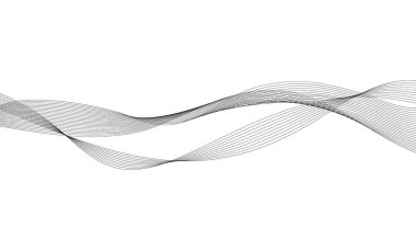 Tasarım için soyut dalga elemanı. Dijital frekans dengeleyici. Tarzlanmış çizgi sanat arka planı. Vektör çizimi. Karıştırma aracı kullanılarak oluşturulan çizgilerle dalga. Dalgalı kıvrımlı çizgi, düz çizgi.