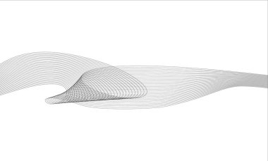 Tasarım için soyut dalga elemanı. Dijital frekans dengeleyici. Tarzlanmış çizgi sanat arka planı. Vektör çizimi. Karıştırma aracı kullanılarak oluşturulan çizgilerle dalga. Dalgalı kıvrımlı çizgi, düz çizgi.