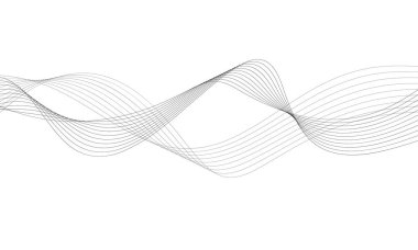 Tasarım için soyut dalga elemanı. Dijital frekans dengeleyici. Tarzlanmış çizgi sanat arka planı. Vektör çizimi. Karıştırma aracı kullanılarak oluşturulan çizgilerle dalga. Dalgalı kıvrımlı çizgi, düz çizgi.
