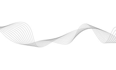 Tasarım için soyut dalga elemanı. Dijital frekans dengeleyici. Tarzlanmış çizgi sanat arka planı. Vektör çizimi. Karıştırma aracı kullanılarak oluşturulan çizgilerle dalga. Dalgalı kıvrımlı çizgi, düz çizgi.