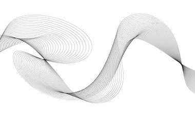 Tasarım için soyut dalga elemanı. Dijital frekans dengeleyici. Tarzlanmış çizgi sanat arka planı. Vektör çizimi. Karıştırma aracı kullanılarak oluşturulan çizgilerle dalga. Dalgalı kıvrımlı çizgi, düz çizgi.
