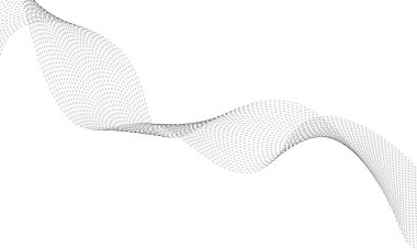 Tasarım için soyut noktalar dalga öğe. Dijital frekans parça ekolayzer. Stilize çizgi arka plan sanat. Vektör çizim. Karışım aracını kullanarak oluşturulan satırları ile dalga. Eğri dalgalı çizgi, düz şerit.