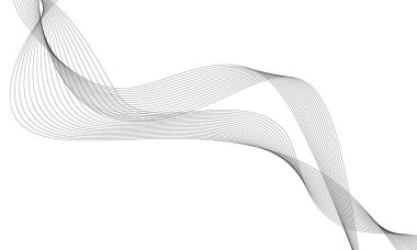 Tasarım için soyut dalga elemanı. Dijital frekans dengeleyici. Tarzlanmış çizgi sanat arka planı. Vektör çizimi. Karıştırma aracı kullanılarak oluşturulan çizgilerle dalga. Dalgalı kıvrımlı çizgi, düz çizgi.