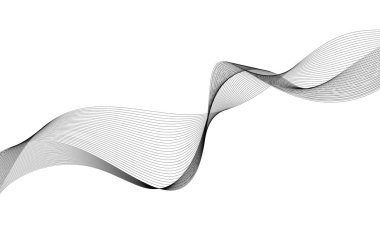 Tasarım için soyut dalga elemanı. Dijital frekans dengeleyici. Tarzlanmış çizgi sanat arka planı. Vektör çizimi. Karıştırma aracı kullanılarak oluşturulan çizgilerle dalga. Dalgalı kıvrımlı çizgi, düz çizgi.