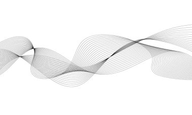 Tasarım için soyut dalga elemanı. Dijital frekans dengeleyici. Tarzlanmış çizgi sanat arka planı. Vektör çizimi. Karıştırma aracı kullanılarak oluşturulan çizgilerle dalga. Dalgalı kıvrımlı çizgi, düz çizgi.