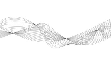 Tasarım için soyut dalga elemanı. Dijital frekans dengeleyici. Tarzlanmış çizgi sanat arka planı. Vektör çizimi. Karıştırma aracı kullanılarak oluşturulan çizgilerle dalga. Dalgalı kıvrımlı çizgi, düz çizgi.