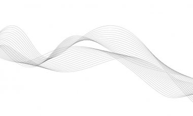 Tasarım için soyut dalga elemanı. Dijital frekans dengeleyici. Tarzlanmış çizgi sanat arka planı. Vektör çizimi. Karıştırma aracı kullanılarak oluşturulan çizgilerle dalga. Dalgalı kıvrımlı çizgi, düz çizgi.