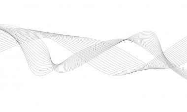 Tasarım için soyut dalga elemanı. Dijital frekans dengeleyici. Tarzlanmış çizgi sanat arka planı. Vektör çizimi. Karıştırma aracı kullanılarak oluşturulan çizgilerle dalga. Dalgalı kıvrımlı çizgi, düz çizgi.