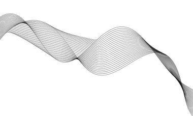 Tasarım için soyut dalga elemanı. Dijital frekans dengeleyici. Tarzlanmış çizgi sanat arka planı. Vektör çizimi. Karıştırma aracı kullanılarak oluşturulan çizgilerle dalga. Dalgalı kıvrımlı çizgi, düz çizgi.