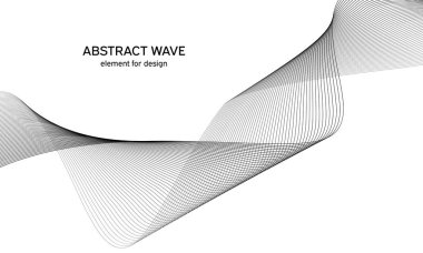 Tasarım için soyut dalga elemanı. Dijital frekans dengeleyici. Tarzlanmış çizgi sanat arka planı. Vektör çizimi. Karıştırma aracı kullanılarak oluşturulan çizgilerle dalga. Dalgalı kıvrımlı çizgi, düz çizgi.