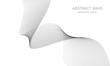 Tasarım için soyut dalga elemanı. Dijital frekans dengeleyici. Tarzlanmış çizgi sanat arka planı. Vektör çizimi. Karıştırma aracı kullanılarak oluşturulan çizgilerle dalga. Dalgalı kıvrımlı çizgi, düz çizgi.