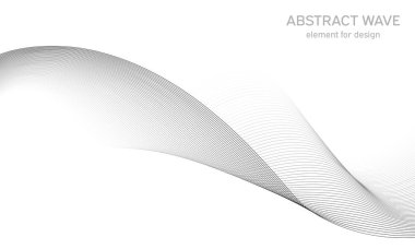 Tasarım için soyut dalga elemanı. Dijital frekans dengeleyici. Tarzlanmış çizgi sanat arka planı. Vektör çizimi. Karıştırma aracı kullanılarak oluşturulan çizgilerle dalga. Dalgalı kıvrımlı çizgi, düz çizgi.