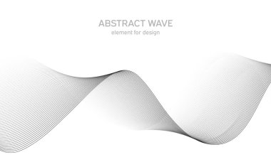 Tasarım için soyut dalga elemanı. Dijital frekans dengeleyici. Tarzlanmış çizgi sanat arka planı. Vektör çizimi. Karıştırma aracı kullanılarak oluşturulan çizgilerle dalga. Dalgalı kıvrımlı çizgi, düz çizgi.