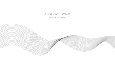 Tasarım için soyut dalga elemanı. Dijital frekans dengeleyici. Tarzlanmış çizgi sanat arka planı. Vektör çizimi. Karıştırma aracı kullanılarak oluşturulan çizgilerle dalga. Dalgalı kıvrımlı çizgi, düz çizgi.